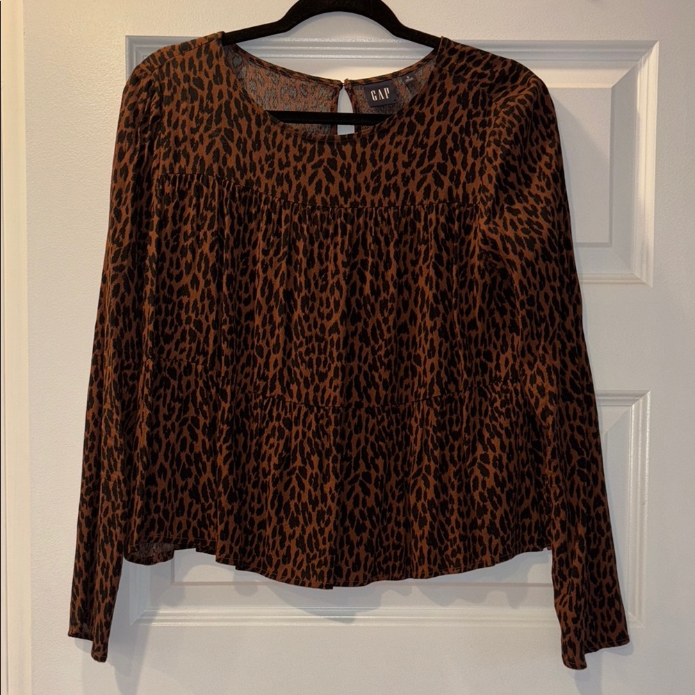 GAP Women's Brown Leopard Print Top